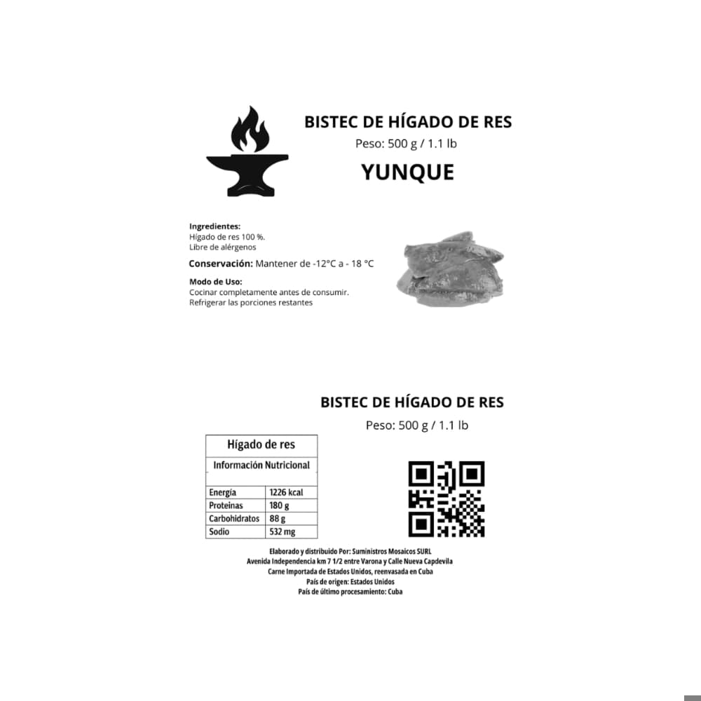 Bistec de hígado de res Yunque (500 g / 1.1 lb) - 4