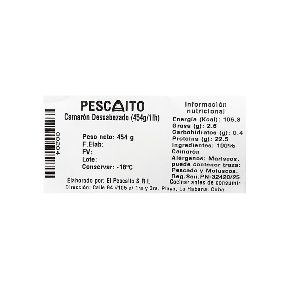 Camarón descabezado Pescaito (454 g / 1 lb) - 4