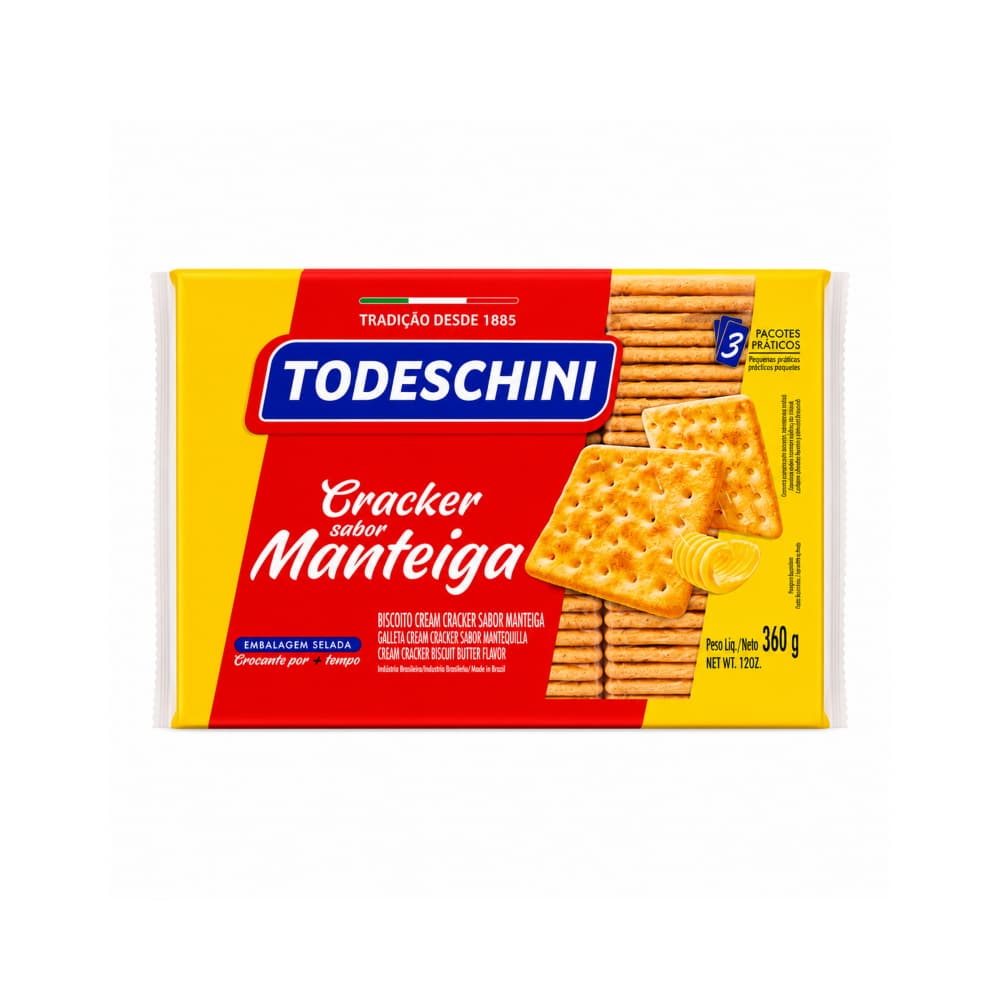 Galletas Cream Cracker sabor mantequilla Todeschini (360 g / 12 oz)