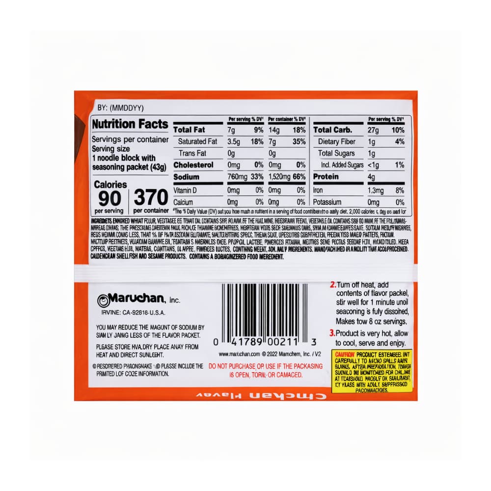 Sopa de fideos sabor a pollo Maruchan (85 g / 3 oz) - 11