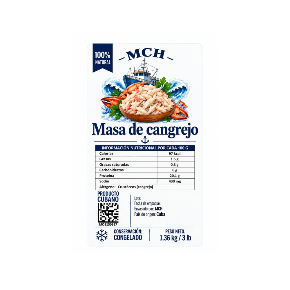 Masa de cangrejo MCH (1.36 kg / 3 lb) - 2