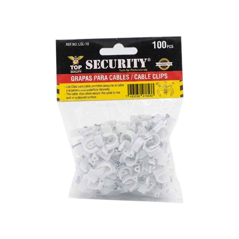 Bolsa de grapas de 10 mm para cables Security