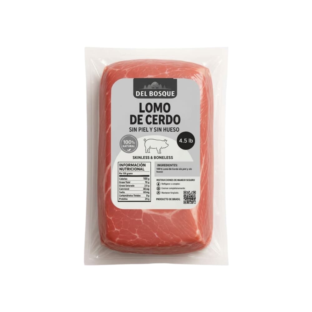 Lomo de cerdo sin piel y sin hueso Del Bosque (2.05 kg / 4.5 lb) - 6