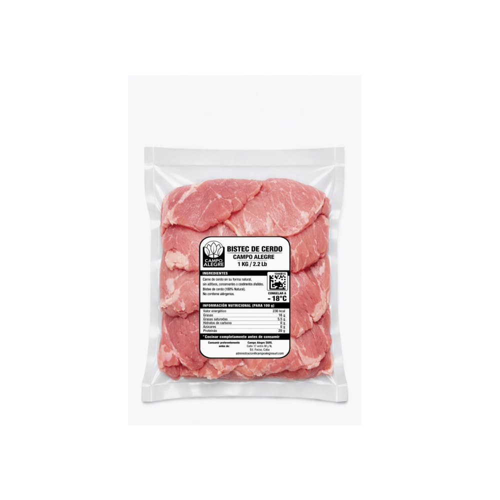 Bistec de cerdo Campo Alegre (1 kg / 2.2 lb)
