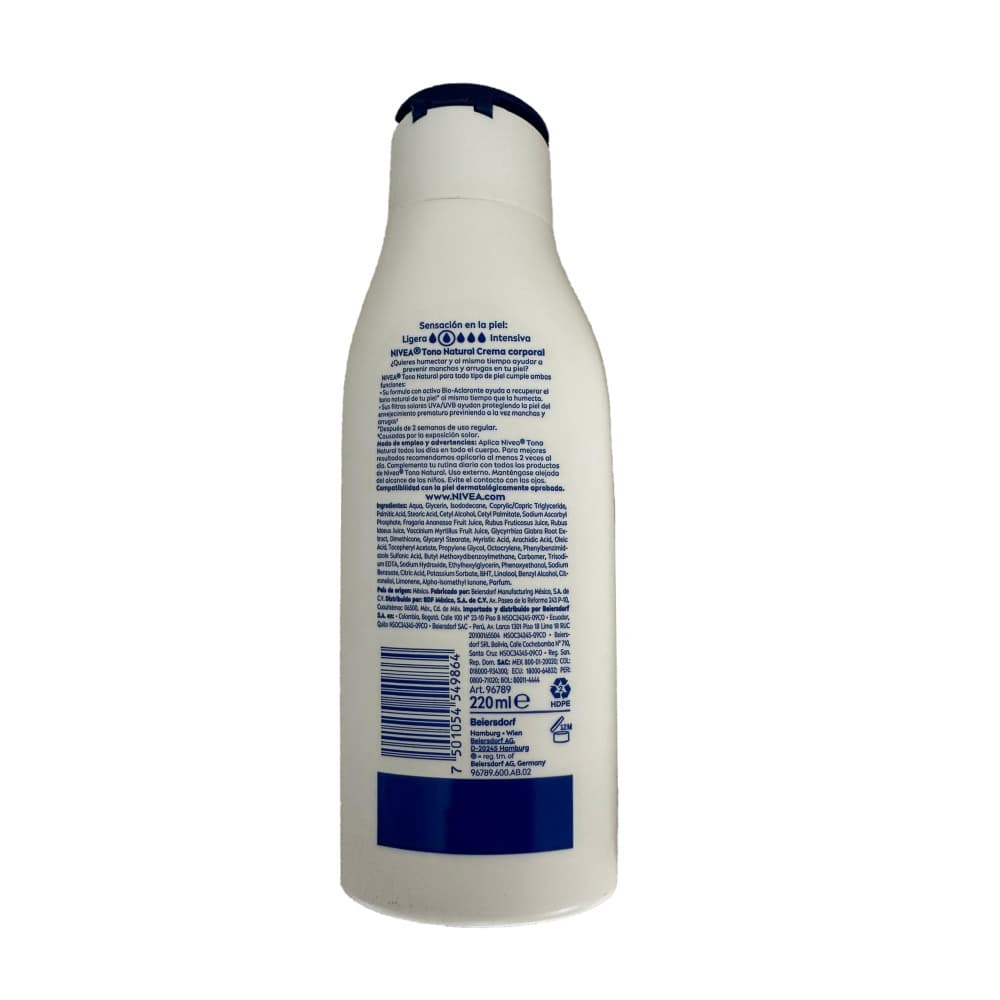 Crema corporal tono natural Nivea (220 ml) - 2