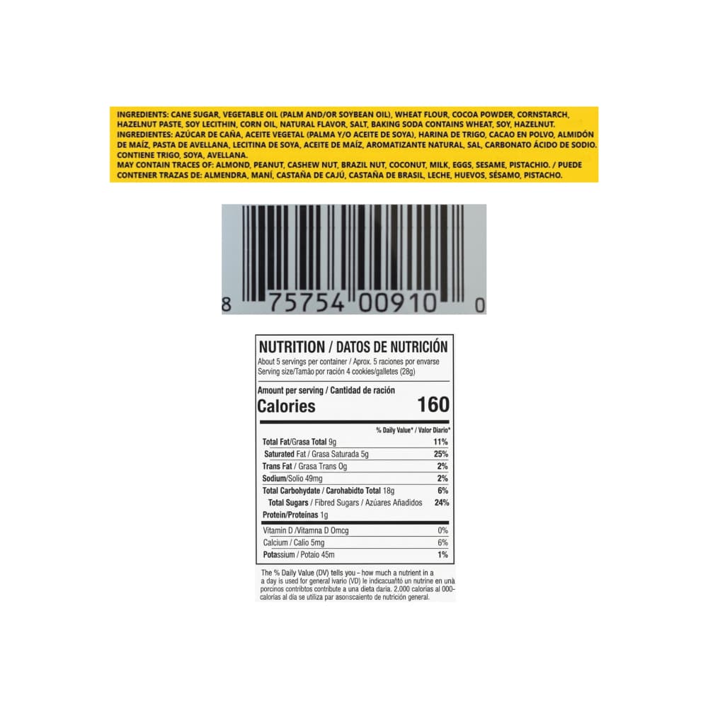 Sorbetos rellenos con crema sabor chocolate con avellanas Bauducco (142 g / 5 oz) - 3