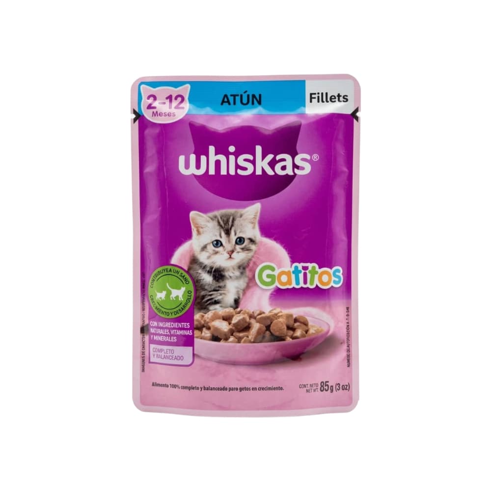 Alimento para gatitos de 2 a 12 meses, filetes de atún, Whiskas (85 g / 3 oz)