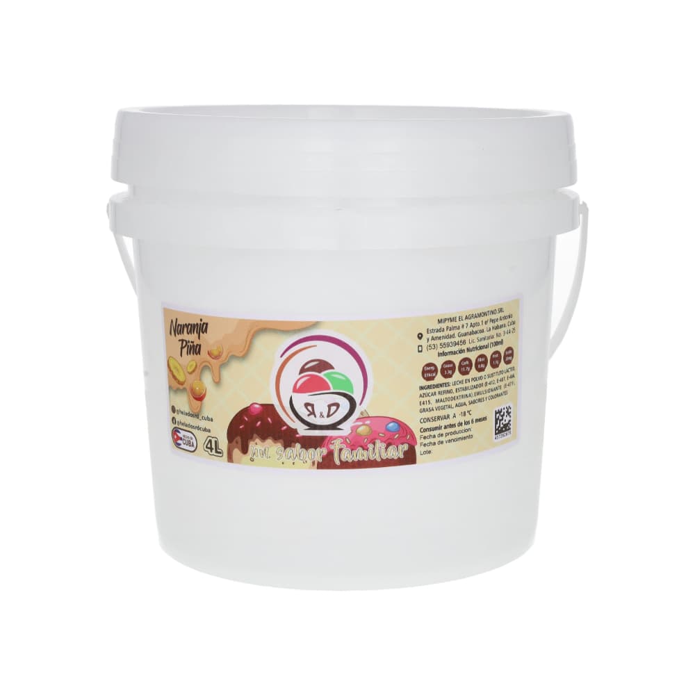 Helado sabor naranja piña R&D (4 L)