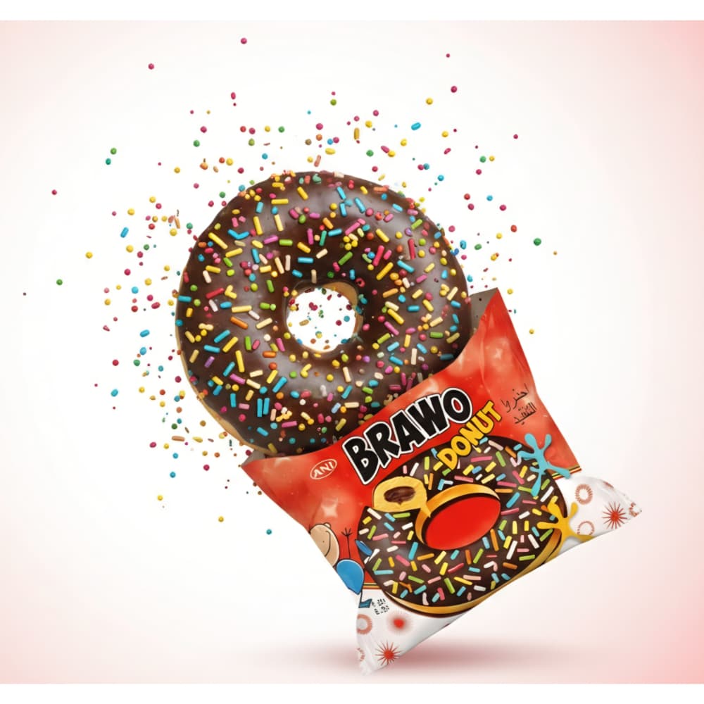 Dona revestida con cobertura de chocolate y chispas Brawo (40 g / 1.41 oz) - 4