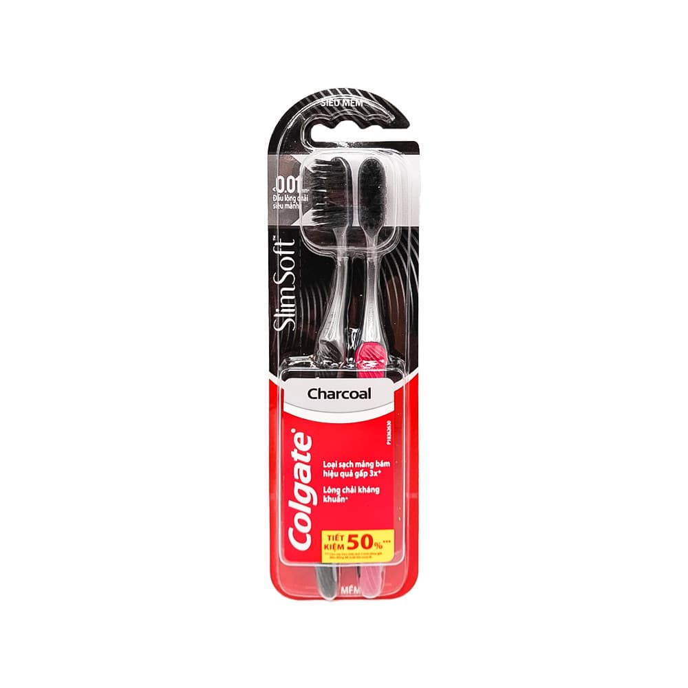Cepillo de dientes con cerdas suaves de carbón Colgate (2 U) - 2